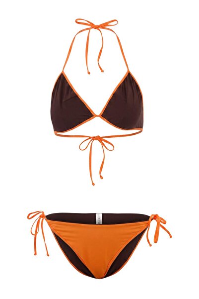 Trendyol Collection Set bikini cu talie normală și picior înalt, cu triunghiu...