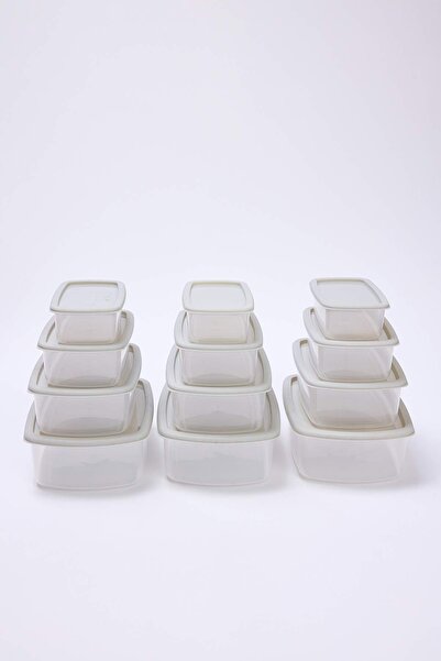 TRENDYOLMİLLA HOME 12-Piece Storage Container Set (Gray Lid)Tphaw27Skb00004