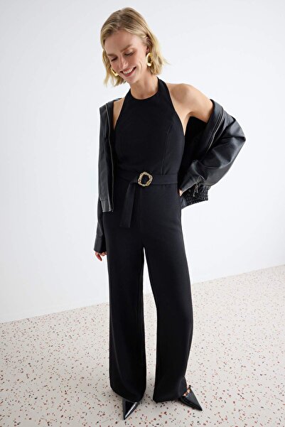 Trendyol Collection بذلة سوداء واسعة الأرجل TWOAW27TU00005