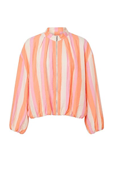 Drop by TrendyolMilla Orange Mesh Lined Bomber Jacket Tdrss26Ce00025