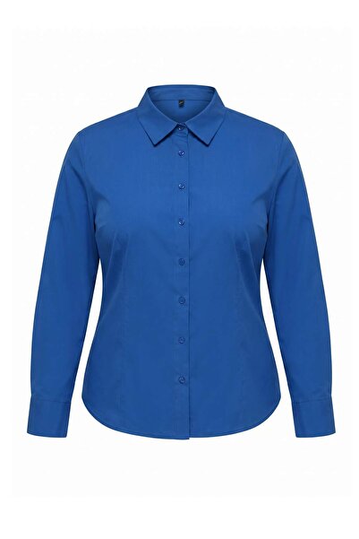 Trendyol Curve Saks 100% Cotton Adjustable Waist Large Size Shirt Tbbaw27Ax00012
