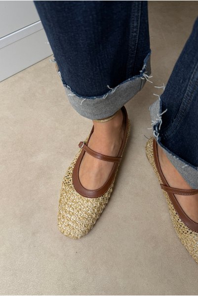 Mupa Shoes Women's Straw Ballerinas Taba