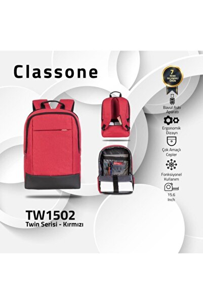 Classone Bp-tw1502 Twincolor 15.6" N. geantă-roșu
