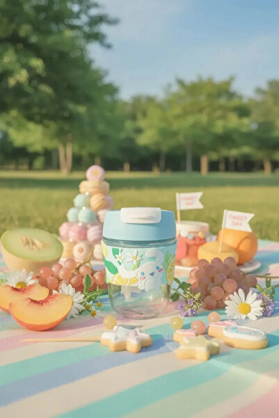 Miniso Sanrio Lisanslı Sızdırmaz Kapaklı Pipetli Mini Cam Şişe Cinnamoroll 35...