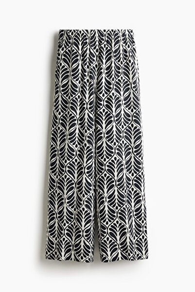 H&M Keten Karışımlı Geniş Pantolon