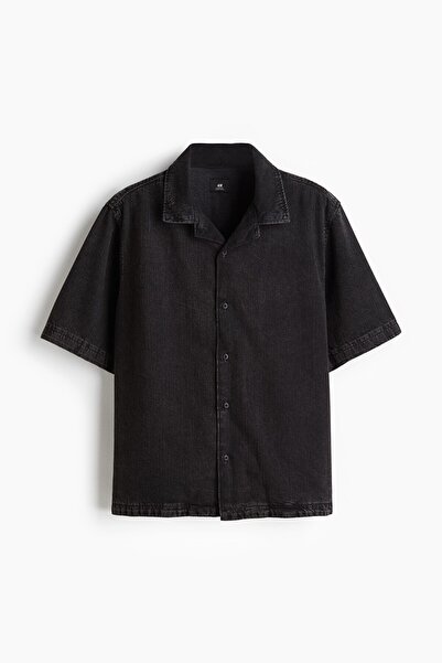 H&M Erkek Yaka Kot Gömlek Regular Fit