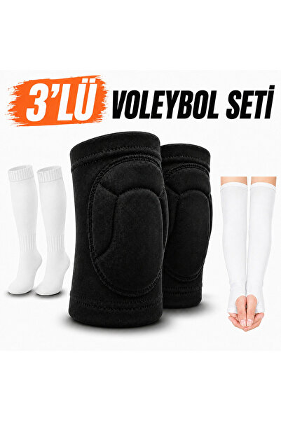 hn sport 6 Parça Voleybol Koruma Seti 2 Adet Dizlik +2 Adet Uzun Çorap + 2 Ad...