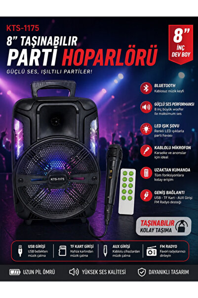 İTHALCİM Bluetooth Hoparlör Ledli Speaker Ses Bombası Aux Ses Sistemi Işıklı ...