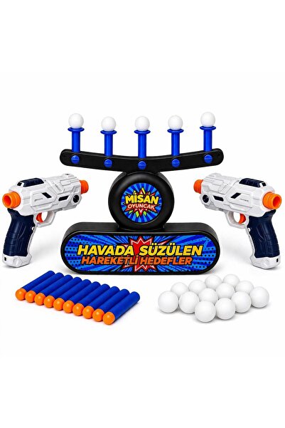 misan Oyuncak Havada Süzülen Hareketli Hedef Oyunu Nişan Seti 2 Tabancalı
