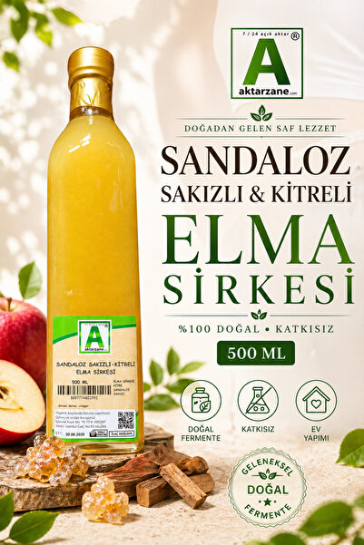 Aktarzane Sandaloz Sakızlı Kitreli Elma Sirkesi - 500ml