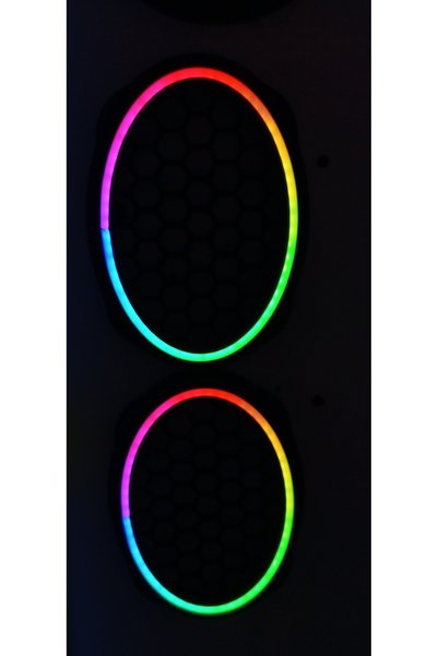 sekizgen led Piksel Neon Ledli Sese Duyarlı Oval 6*9 Hoparlör Midrange Kapak 2 Takım Kumandalı