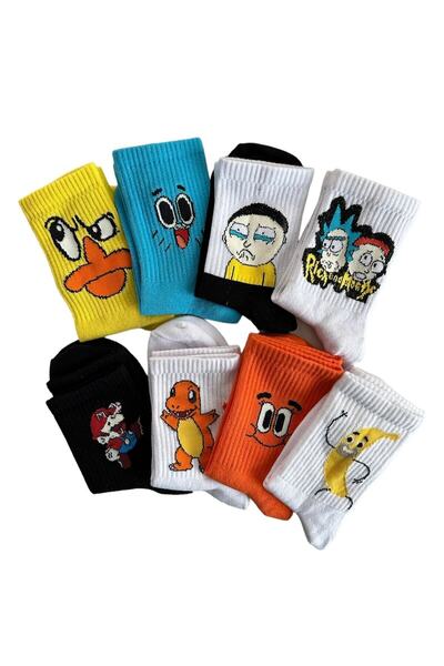 çorapdunyam Unisex 8-deljne Pamučni džersej šarene Lik deljne vesele koledž t...
