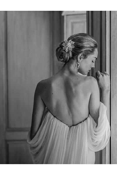 Lily and Bride Shopia Sedef Toka Çiçek Inci Gelin Nişan Saç Aksesuarı Saç Tar...