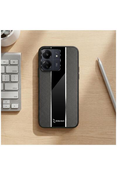Zebana Xiaomi Redmi 13C Compatible Case Premium Leather Case Black