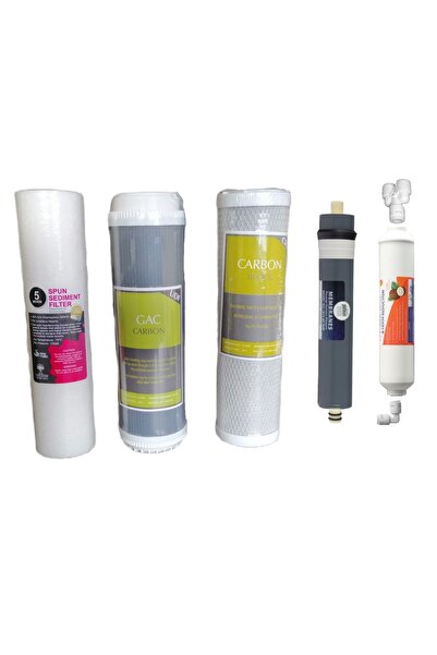 Esli Açık Kasa Su Arıtma Filtresi 5 Li Set 10" inch 3 Ön Kömür Granül Aktif F...