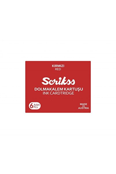 Scrikss Dolma Kalem Kartuş 6'lı Paket Kırmızı