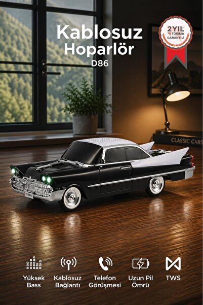 Torima Bluetooth Hoparlör Retro Klasik Araba Tasarımlı TWS 10W FM USB Speaker...