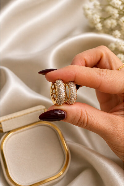 İNİTİUM Xuping Jewelry Çelik Paslanmaz Kararmaz 14K Altın Kaplama Zirkon Taşl...