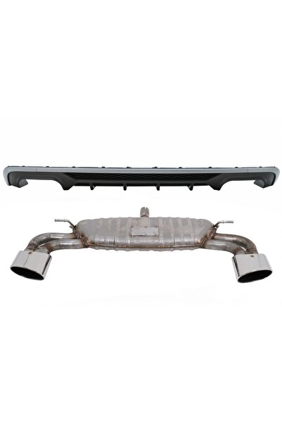 tuningset Difuzor bară spate cu sistem de evacuare, compatibil cu Audi A3 8V ...