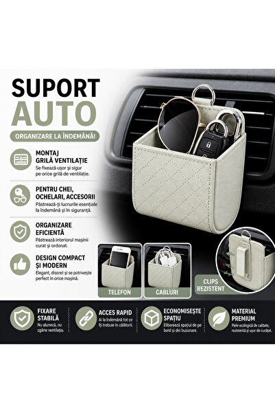 SMARTECH Suport auto universal, grilă de ventilație, bej