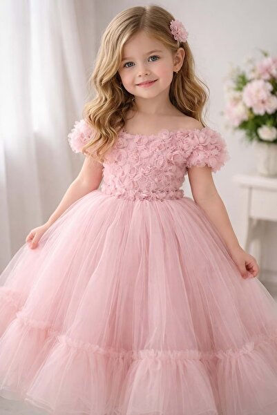 Kız çocuk pembe alt üst abiye PEMBE
