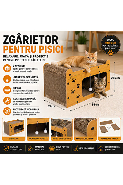 SMARTECH Pat de zgâriat 3 în 1 pentru pisici