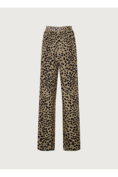 Atelier Aliz Kahve Kadın Bol Kesim Leopar Pantolon ALZ-5298