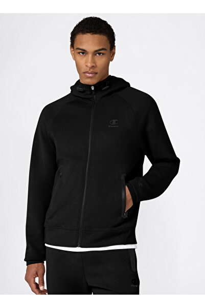 Champion 222373-KK001 Hooded Full Zip Sweats Siyah Erkek Zip Ceket