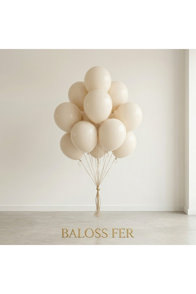 baloss fer Deniz Kumu Bej Balon Seti 10’lu Pastel Şık Dayanıklı Parti Doğum G...