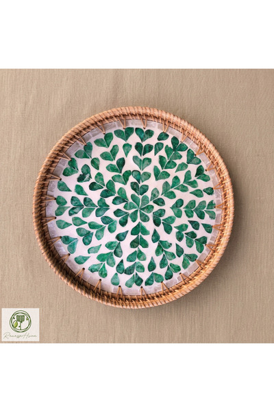 Renesse Home Malindi Handmade Rattan Tray 35 cm – Natural Wicker Presentation...