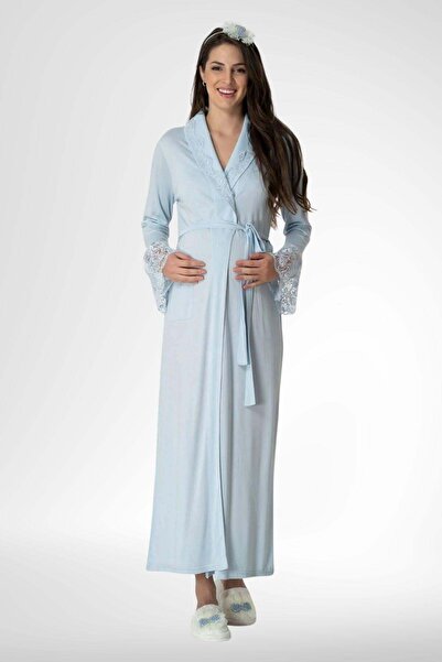 Mecit Pijama Mecit 5413 Mavi Kadın Sabahlık