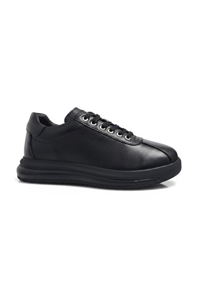 MARCOMEN Men's Leather Casual Sneaker Shoes 20031 - Black - 41