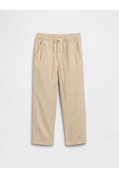 GAP Erkek Bebek Bej Pull-On Tapered Keten Karışımı Pantolon