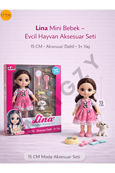 Wingzy Oyuncak Lina Bebek, 15 cm Aksesuarlı Bebek Set, Kız Çocukları İçin Hediye