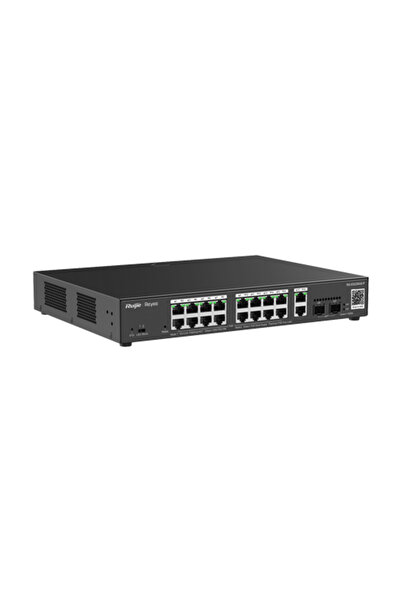 Ruijie Networks Switch cu 16 porturi PoE+, 2 porturi GE, 2 porturi SFP, Gigab...