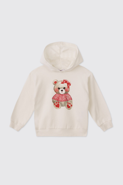 Panço Baby Girl Ecru Sweatshirt