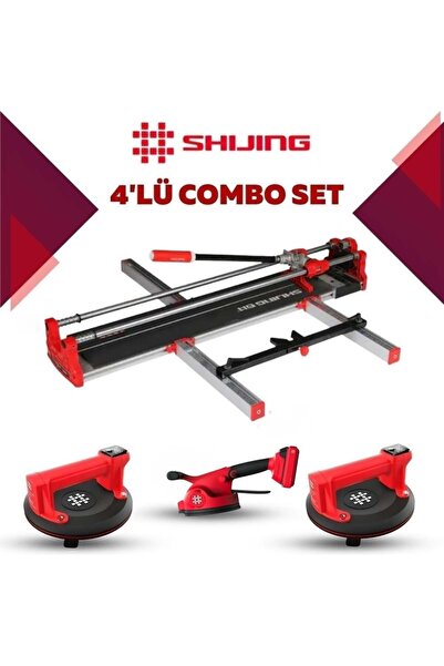 SHİJİNG TOOLS Manuel Kesici Dijital Vantuz ve Fayans Vibratörü 4'lü Pro Set
