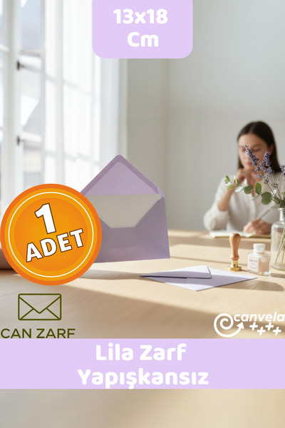 İstisna Lila Zarf 13x18 cm Mektup Kartpostal Davetiye Zarfı