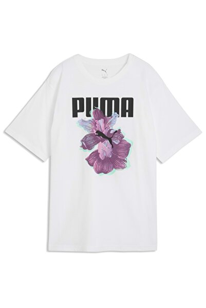 Puma Ženska grafička opuštena majica 69190802 - bela - M