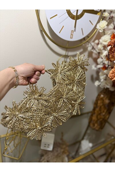 symaslandesign Metalik çanta, yazlık el örgüsü çanta