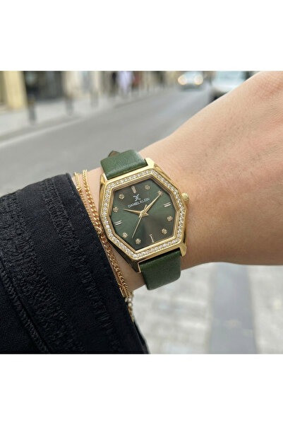 Daniel Klein Premium Green Leather Watch for Women DK.1.14114-4