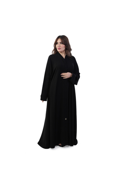Lamir عباية دبل كلوش سادة كريب بيج بن