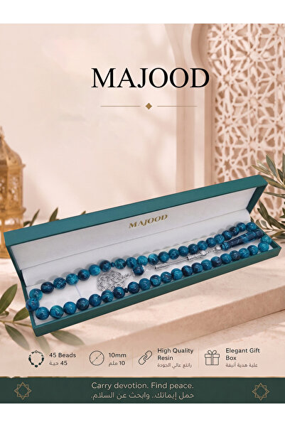MAJOOD 45 حبة صلاة من الراتنج/مسبحة/10 مم/للرجال والنساء/هدية رمضان/للصلاة ال...