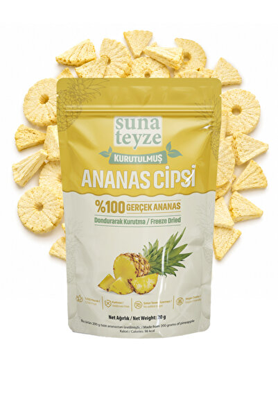 Suna Teyze Ananas Kuru Meyve Cipsi - Dondurularak Kurutulmuş Freeze Dried Çıtır Ananas