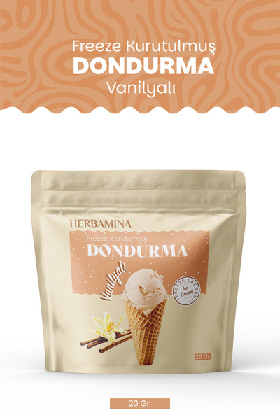 Herbamina Dondurularak Kurutulmuş Vanilyalı Dondurma - 20 gr