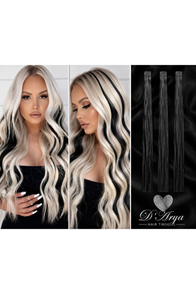 Darya DD684 Siyah Işıltılı Tinsel Saç Simi Aksesuarı – Uzun Model