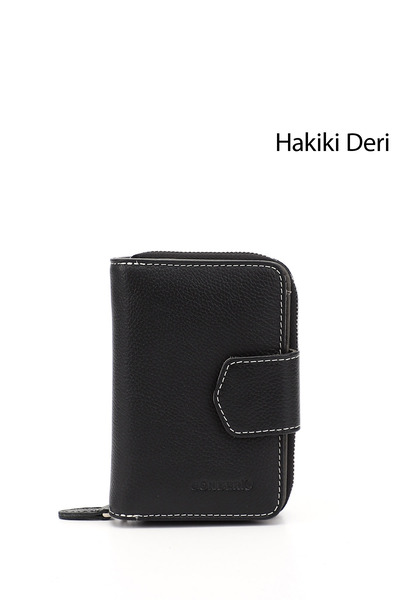 GÖNDERİ(R) Kadın Siyaha Antrasit Dikey Hakiki Deri Cüzdan