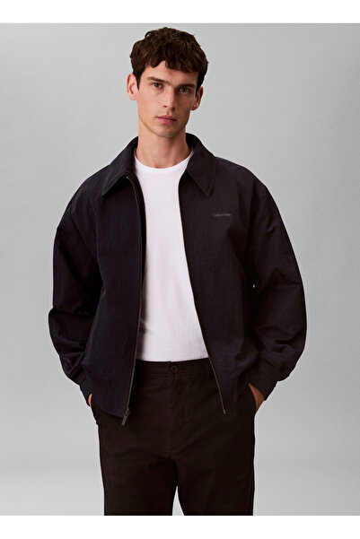 Calvin Klein Siyah Erkek Ceket LV04LE507GCEF_LS NYLON COLLARED REV
