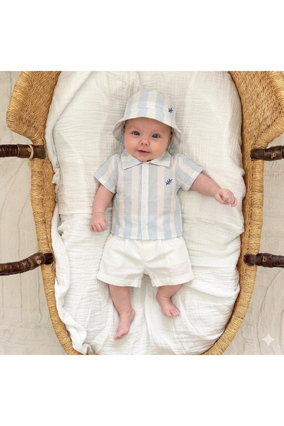 Momercy Baby Boy Hat and Shorts 3-Piece Set
