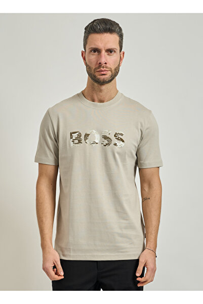 BOSS Bisiklet Yaka Taş Erkek T-Shirt Te_Insignia_50556009